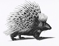 Illustration of Porcupine from Zoological lectures delivered at the Royal institution in the years 1806-7 illustrated by <a href="https://www.rawpixel.com/search/George%20Shaw?&amp;page=1">George Shaw</a> (1751-1813).