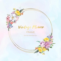 Vintage floral wedding frame illustration
