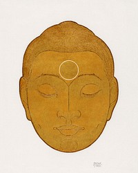 Head of Buddha (1943) print in high resolution by Reijer Stolk. Original from the Rijksmuseum. Digitally enhanced by rawpixel.