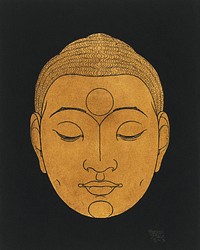 Head of Buddha (1943) print in high resolution by Reijer Stolk. Original from the Rijksmuseum. Digitally enhanced by rawpixel.