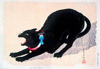 Black Cat Hissing 20th century print in high resolution by Hiroaki Takahashi. Original from The Los Angeles County Museum of Art. Digitally enhanced by rawpixel.