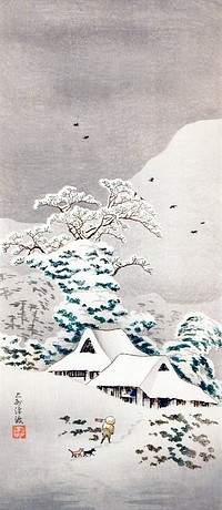 Sawatari in Snow (1936) print in high resolution by <a href="https://www.rawpixel.com/search/Hiroaki%20Takahashi?sort=curated&amp;page=1&amp;topic_group=_my_topics">Hiroaki Takahashi</a>. Original from The Los Angeles County Museum of Art. Digitally enhanced by rawpixel.