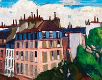 Rooftops, Paris (1909-1912) painting in high resolution by Henry Lyman Sayen. Original from the Smithsonian Institution. Digitally enhanced by rawpixel.