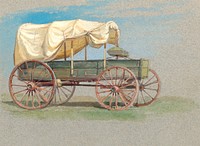 A Covered Wagon (1870&ndash;1880) by <a href="https://www.rawpixel.com/search/Samuel%20Colman?sort=curated&amp;page=1">Samuel Colman</a>. Original from The Smithsonian Institution. Digitally enhanced by rawpixel.