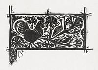 Rooster in bushes (ca.1893&ndash;1927) print in high resolution by Gerrit Willem Dijsselhof. Original from the Rijksmuseum. Digitally enhanced by rawpixel.