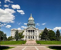 The golden-domed Colorado State Capitol Building in Denver. Original image from <a href="https://www.rawpixel.com/search/carol%20m.%20highsmith?sort=curated&amp;page=1">Carol M. Highsmith</a>&rsquo;s America, Library of Congress collection. Digitally enhanced by rawpixel.