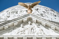 Eagle atop the pediment of the Illinois State Memorial. Original image from <a href="https://www.rawpixel.com/search/carol%20m.%20highsmith?sort=curated&amp;page=1">Carol M. Highsmith</a>&rsquo;s America, Library of Congress collection. Digitally enhanced by rawpixel.
