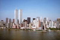 Lower Manhattan on a crystal-clear day, two months before the Twin Towers fell on September 11, 2001, known forever after as simply "9/11." Original image from Carol M. Highsmith&rsquo;s America, Library of Congress collection. Digitally enhanced by rawpixel.