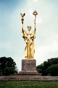 Daniel Chester French's reproduction of his "Republic" statue stands in Jackson Park. Original image from Carol M. Highsmith&rsquo;s America, Library of Congress collection. Digitally enhanced by rawpixel.