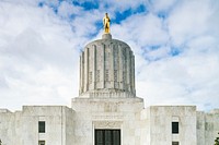 Oregon Capitol, Salem. Original image from <a href="https://www.rawpixel.com/search/carol%20m.%20highsmith?sort=curated&amp;page=1">Carol M. Highsmith</a>&rsquo;s America, Library of Congress collection. Digitally enhanced by rawpixel.