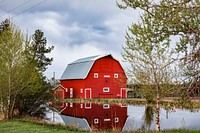 Barn and reflection in Oregon. Original image from Carol M. Highsmith’s America, Library of Congress collection. Digitally enhanced by rawpixel.