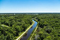 Aerial view of the Pipe Makers Canal, which winds through marshes in Savannah, Georgia. Original image from Carol M. Highsmith’s America, Library of Congress collection. Digitally enhanced by rawpixel.