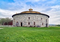Round stone barn at Hancock Shaker Village in Hancock, Massachusetts. Original image from <a href="https://www.rawpixel.com/search/carol%20m.%20highsmith?sort=curated&amp;page=1">Carol M. Highsmith</a>&rsquo;s America, Library of Congress collection. Digitally enhanced by rawpixel.