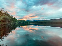 Sunset over Chocoura Lake in Moultonborough, New Hampshire. Original image from Carol M. Highsmith’s America, Library of Congress collection. Digitally enhanced by rawpixel.