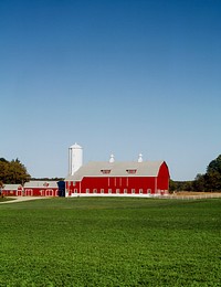 Farm in rural Wisconsin. Original image from <a href="https://www.rawpixel.com/search/carol%20m.%20highsmith?sort=curated&amp;page=1">Carol M. Highsmith</a>&rsquo;s America, Library of Congress collection. Digitally enhanced by rawpixel.