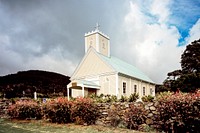 Remote church on Hawaii's island of Oahu. Original image from Carol M. Highsmith&rsquo;s America, Library of Congress collection. Digitally enhanced by rawpixel.