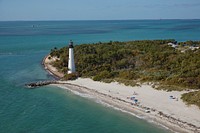 The Cape Florida Lighthouse in Key Biscayne. Original image from <a href="https://www.rawpixel.com/search/carol%20m.%20highsmith?sort=curated&amp;page=1">Carol M. Highsmith</a>&rsquo;s America, Library of Congress collection. Digitally enhanced by rawpixel.