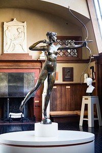 Bronze copy of the artist&#39;s sculpture of the goddess Diana in the &quot;Little Studio&quot; at Aspect, the estate of Augustus Saint-Gaudens, now the Saint-Gaudens National Historic Site in Cornish, New Hampshire.