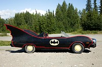 Bat-mobile parked near Denali National Park, Alaska. Original image from Carol M. Highsmith&rsquo;s America, Library of Congress collection. Digitally enhanced by rawpixel.
