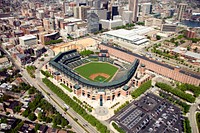 Aerial view of Oriole Park at Camden Yards in Baltimore, Maryland. Original image from <a href="https://www.rawpixel.com/search/carol%20m.%20highsmith?sort=curated&amp;page=1">Carol M. Highsmith</a>&rsquo;s America, Library of Congress collection. Digitally enhanced by rawpixel.