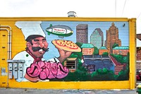 Little Italy mural in Providence, Rhode Island. Original image from <a href="https://www.rawpixel.com/search/carol%20m.%20highsmith?sort=curated&amp;page=1">Carol M. Highsmith</a>&rsquo;s America, Library of Congress collection. Digitally enhanced by rawpixel.