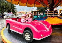 Sisters in the ride at carnival Rodeo Austin, Texas. Original image from Carol M. Highsmith&rsquo;s America, Library of Congress collection. Digitally enhanced by rawpixel.