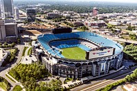 Aerial view of Bank of America Stadium in Charlotte, North Carolina. Original image from <a href="https://www.rawpixel.com/search/carol%20m.%20highsmith?sort=curated&amp;page=1">Carol M. Highsmith</a>&rsquo;s America, Library of Congress collection. Digitally enhanced by rawpixel.