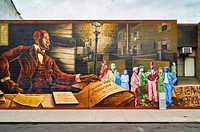 Mural in Philadelphia, Pennsylvania. Original image from <a href="https://www.rawpixel.com/search/carol%20m.%20highsmith?sort=curated&amp;page=1">Carol M. Highsmith</a>&rsquo;s America, Library of Congress collection. Digitally enhanced by rawpixel.