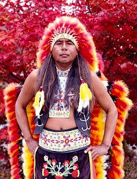 Dennis Wolfe, a full-blooded Cherokee Indian posed in the 1980s.  He died in the 1990s.