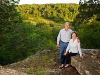 Former U.S. president George W. Bush and his wife near Crawford in McLennon County, Texas. Original image from <a href="https://www.rawpixel.com/search/carol%20m.%20highsmith?sort=curated&amp;page=1">Carol M. Highsmith</a>&rsquo;s America, Library of Congress collection. Digitally enhanced by rawpixel.