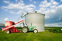 Tractor in a hog farm, Iowa. Original image from Carol M. Highsmith&rsquo;s America, Library of Congress collection. Digitally enhanced by rawpixel.