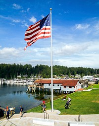 Waterfront in Gig Harbor, Washington. Original image from Carol M. Highsmith’s America, Library of Congress collection. Digitally enhanced by rawpixel.