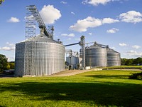 Massive steel grain silos in Mansfield, Ohio. Original image from Carol M. Highsmith’s America, Library of Congress collection. Digitally enhanced by rawpixel.