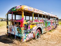 Painted bus in Washtucna, Washington. Original image from Carol M. Highsmith’s America, Library of Congress collection. Digitally enhanced by rawpixel.