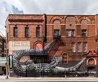 Mural on historic building in downtown Atlanta, Georgia. Original image from <a href="https://www.rawpixel.com/search/carol%20m.%20highsmith?sort=curated&amp;page=1">Carol M. Highsmith</a>&rsquo;s America, Library of Congress collection. Digitally enhanced by rawpixel.