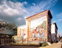 Mural in a Philadelphia, Pennsylvania. Original image from <a href="https://www.rawpixel.com/search/carol%20m.%20highsmith?sort=curated&amp;page=1">Carol M. Highsmith</a>&rsquo;s America, Library of Congress collection. Digitally enhanced by rawpixel.