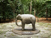 Elephant sculpture at the Swan House in Atlanta. Original image from <a href="https://www.rawpixel.com/search/carol%20m.%20highsmith?sort=curated&amp;page=1">Carol M. Highsmith</a>&rsquo;s America, Library of Congress collection. Digitally enhanced by rawpixel.
