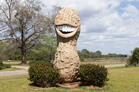 Grinning peanut figure in Plains, Georgia. Original image from <a href="https://www.rawpixel.com/search/carol%20m.%20highsmith?sort=curated&amp;page=1">Carol M. Highsmith</a>&rsquo;s America, Library of Congress collection. Digitally enhanced by rawpixel.