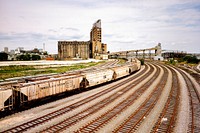Train Yard near Baltimore, Maryland. Original image from <a href="https://www.rawpixel.com/search/carol%20m.%20highsmith?sort=curated&amp;page=1">Carol M. Highsmith</a>&rsquo;s America, Library of Congress collection. Digitally enhanced by rawpixel.