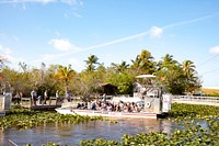 Airboat passengers take their places at the Everglades Safari Park. Original image from Carol M. Highsmith&rsquo;s America, Library of Congress collection. Digitally enhanced by rawpixel.