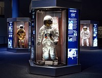 Astronaut uniform display at the Lyndon B. Johnson Space Center in Texas. Original image from <a href="https://www.rawpixel.com/search/carol%20m.%20highsmith?sort=curated&amp;page=1">Carol M. Highsmith</a>&rsquo;s America, Library of Congress collection. Digitally enhanced by rawpixel.