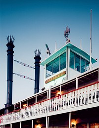 Steamboat docked at Jackson Square on the Mississippi River. Original image from Carol M. Highsmith&rsquo;s America, Library of Congress collection. Digitally enhanced by rawpixel.