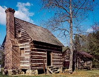 Out buildings at the Latta Plantation in Huntersville, North Carolina. Original image from <a href="https://www.rawpixel.com/search/carol%20m.%20highsmith?sort=curated&amp;page=1">Carol M. Highsmith</a>&rsquo;s America, Library of Congress collection. Digitally enhanced by rawpixel.