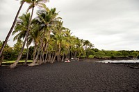 Punalu'u Black Sand Beach on the Big Island in Hawaii. Original image from Carol M. Highsmith&rsquo;s America, Library of Congress collection. Digitally enhanced by rawpixel.