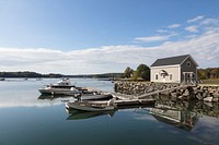 Harbor in Newcastle, Maine. Original image from Carol M. Highsmith’s America, Library of Congress collection. Digitally enhanced by rawpixel.