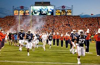 Auburn Tigers football team on the football stadium in Alabama. Original image from Carol M. Highsmith&rsquo;s America, Library of Congress collection. Digitally enhanced by rawpixel.