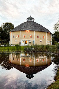 The Round Barn farm hostel in Waitsfield, Vermont. Original image from Carol M. Highsmith&rsquo;s America, Library of Congress collection. Digitally enhanced by rawpixel.