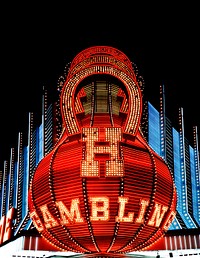 The Horseshoe Casino's neon sign. Original image from Carol M. Highsmith’s America, Library of Congress collection. Digitally enhanced by rawpixel.