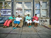 Women at the Ground Zero blues club in Clarksdale, Mississippi. Original image from Carol M. Highsmith&rsquo;s America, Library of Congress collection. Digitally enhanced by rawpixel.