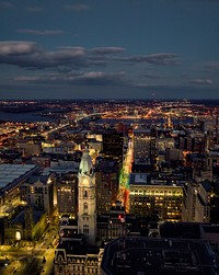 The city skyline at dusk in Philadelphia, Pennsylvania. Original image from Carol M. Highsmith’s America, Library of Congress collection. Digitally enhanced by rawpixel.